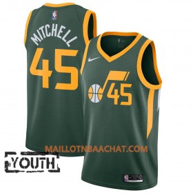Maillot NBA Utah Jazz Donovan Mitchell 45 2018-19 Nike Vert Swingman - Enfant